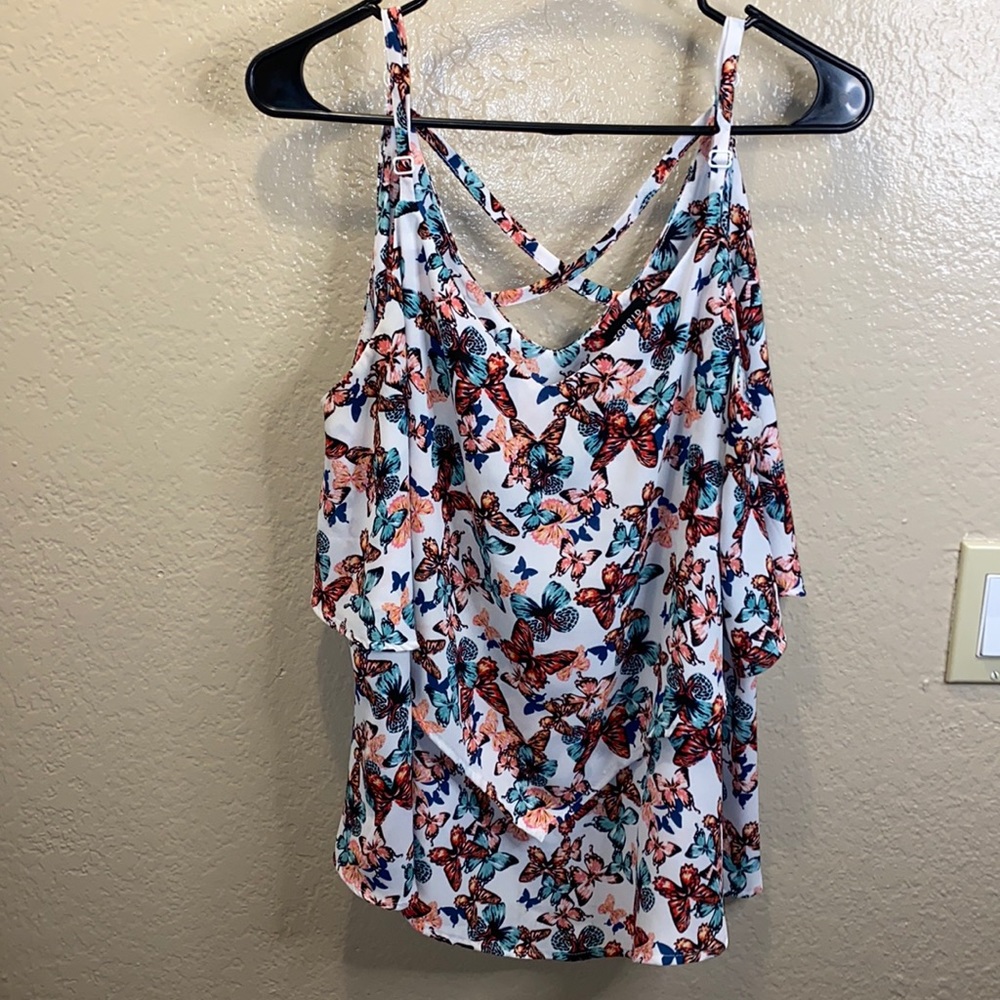 torrid White Butterfly Print Tank Top